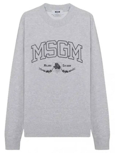 College Logo Crew Neck Cotton Sweatshirt Men s - MSGM - BALAAN 1