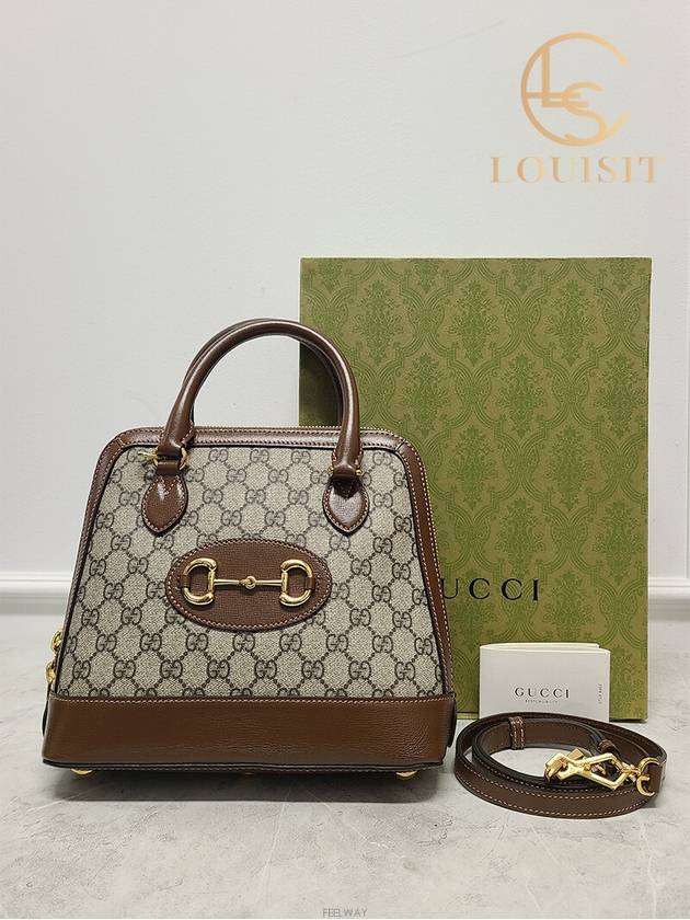 Used luxury goods Lewis It Brown Horsebit 1955 Top Handle Bag Small - GUCCI - BALAAN 7