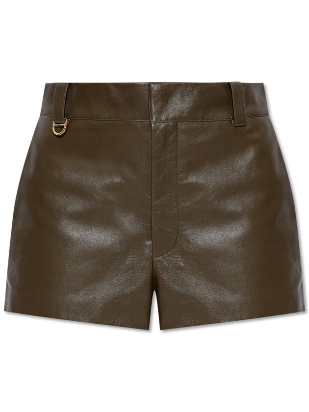 Chloé Leather Shorts, Women's, Green - CHLOE - BALAAN 1