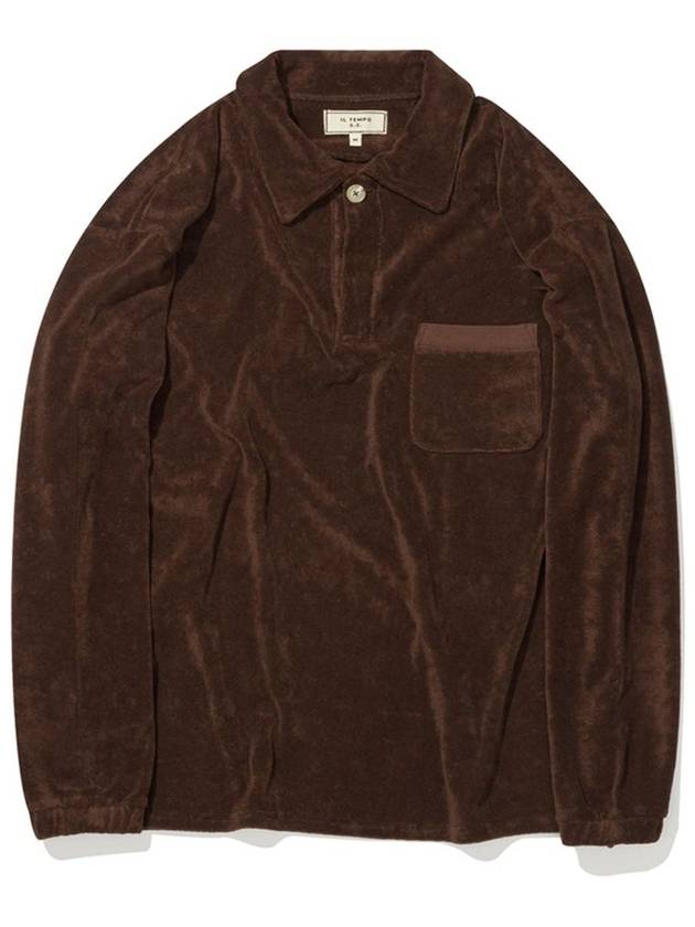 Terry overfit collar long sleeve t-shirt brown - IL TEMPO SELECT SHOP - BALAAN 3