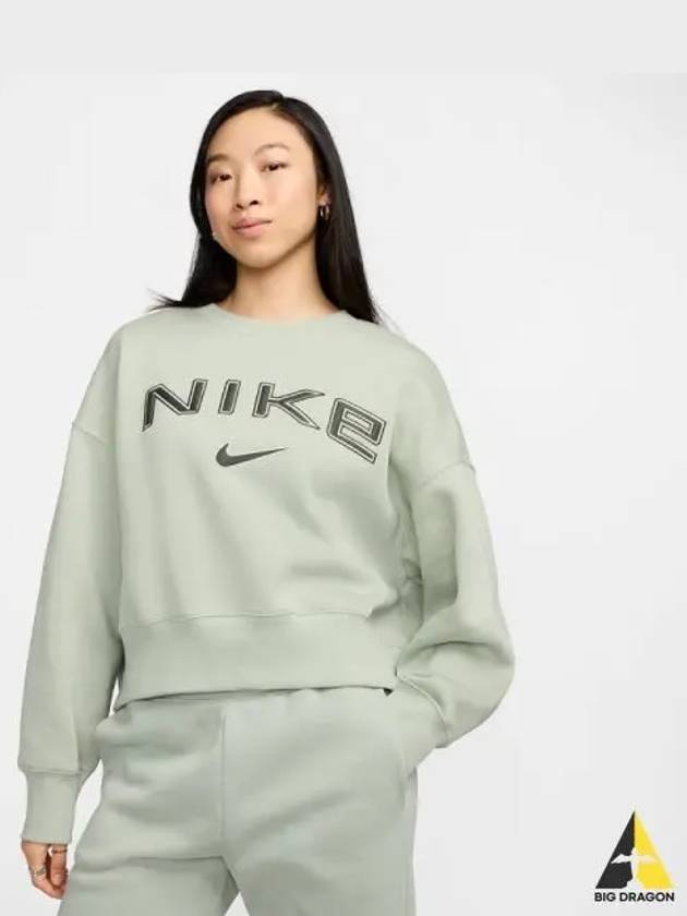 Women s Sportswear Phoenix Fleece Oversized Crew Neck Logo Sweatshirt 370 - NIKE - BALAAN 1