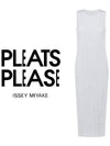 Pleated please basic long dress light gray JH114 - ISSEY MIYAKE - BALAAN 1