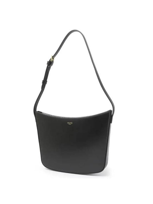 Medium Shiny Calfskin Croque Shoulder Bag Black - CELINE - BALAAN 2