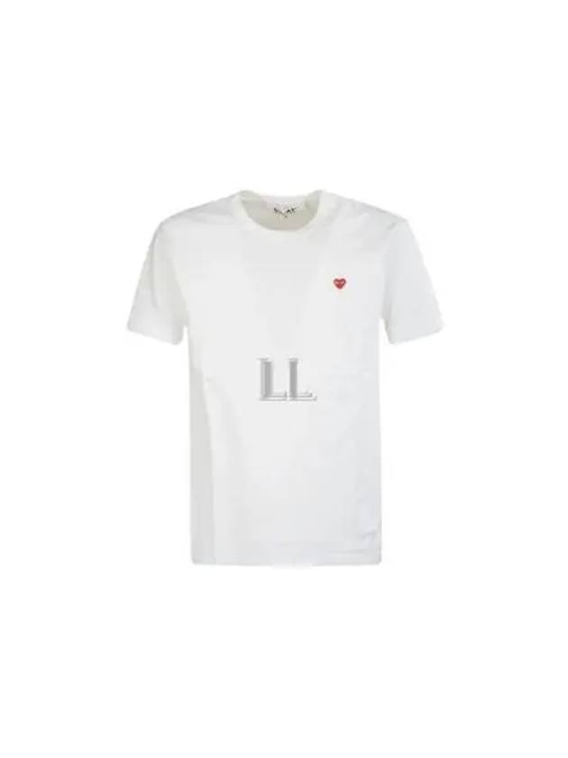 Mini Red Heart Wappen Short Sleeve T-Shirt White - COMME DES GARCONS - BALAAN 2