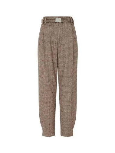 10 ePoint Women s Monili Belt Check Wool Pants Brown 271971 - BRUNELLO CUCINELLI - BALAAN 1