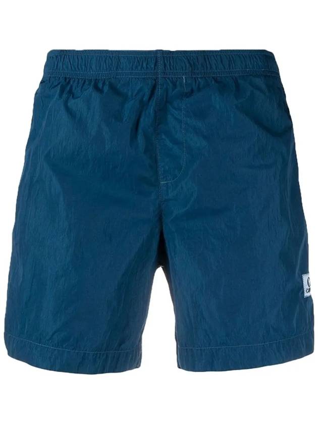 Logo Patch Swim Shorts Blue - CP COMPANY - BALAAN.