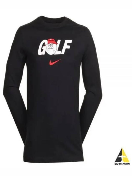 Men's Golf Long Sleeve T-Shirt Black - NIKE - BALAAN 2