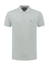 Metropolis Logo Badge Striped Polo Shirt Grey - CP COMPANY - BALAAN 1