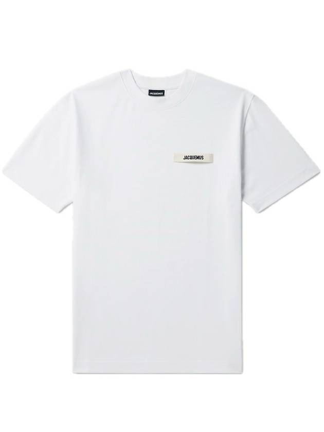 Le Gros Grain Logo Short Sleeve T-Shirt White - JACQUEMUS - BALAAN 3