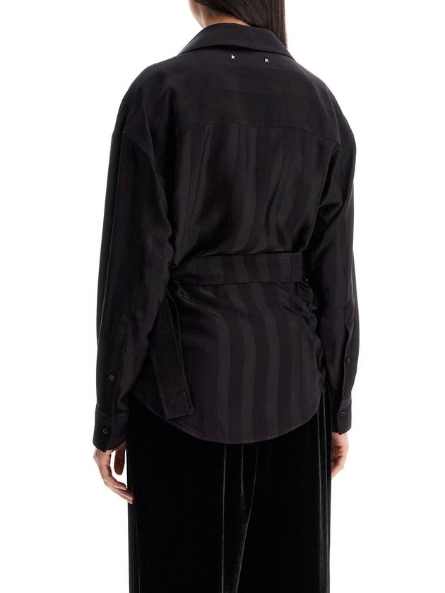 women's wrap shirt in night stripe viscose - GOLDEN GOOSE - BALAAN 3