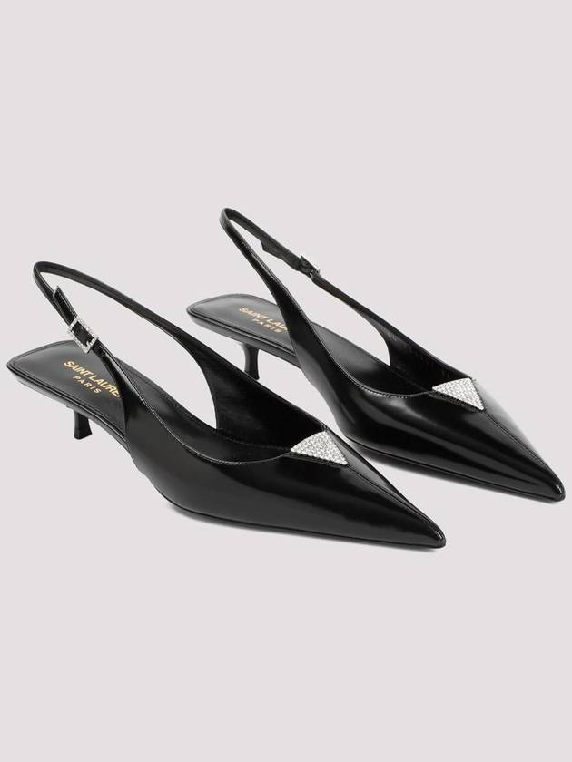 CHERISH slingback pumps 755341 AACG0 1000 B0110819092 - SAINT LAURENT - BALAAN 4