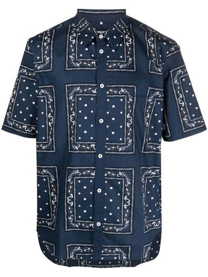 La Chemise Melo Paisley Bandana Short Sleeve Shirt Navy - JACQUEMUS - BALAAN 2