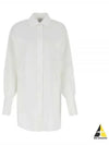 Embroidery Logo Mini Shirt Cotton Short Dress White - PATOU - BALAAN 2