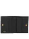 Gold Hardware Triangle Logo Saffiano Half Wallet Black - PRADA - BALAAN 3