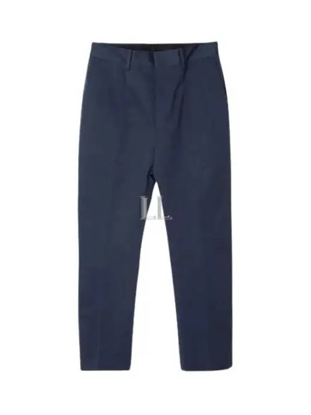 Triangle Logo Gabardine Straight Pants Navy - PRADA - BALAAN 2