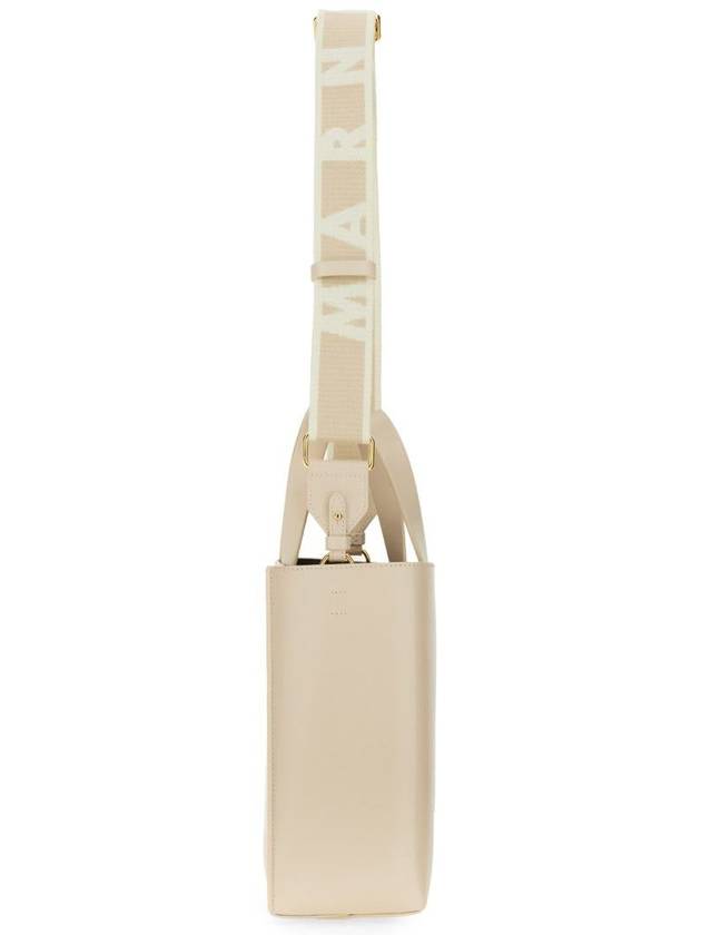 Museo Mini Leather Tote Bag Ivory - MARNI - BALAAN 5