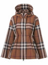 Check Hooded Jacket Dark Birch Brown - BURBERRY - BALAAN 2