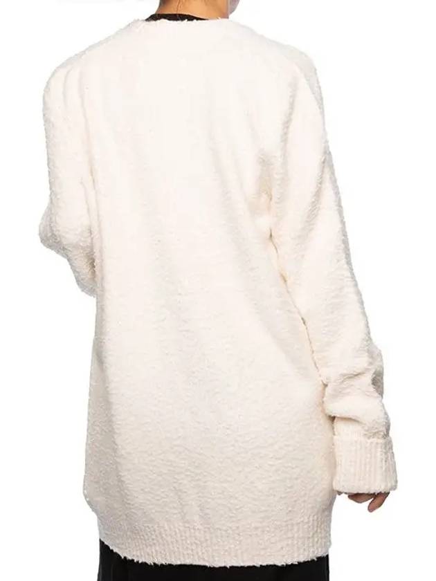 V-Neck Stitch Oversized Knit Cardigan White - MAISON MARGIELA - BALAAN 7