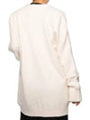 V-Neck Stitch Oversized Knit Cardigan White - MAISON MARGIELA - BALAAN 7