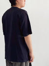 Distressed Flocked Logo Short Sleeve T-Shirt Navy - DIESEL - BALAAN 4