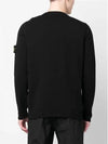 Wappen Patch Crew Neck Cotton Knit Top Black - STONE ISLAND - BALAAN 5