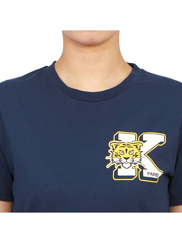 Kids Logo Print Short Sleeve T-Shirt Navy - KENZO - BALAAN 6