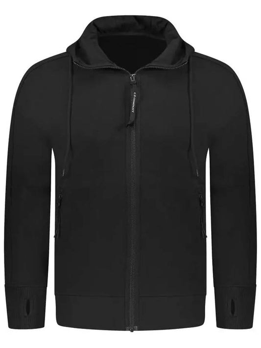 Diagonal Raised Fleece Goggles Hooded Jacket Black - CP COMPANY - BALAAN 2