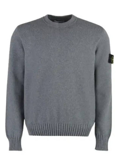 Logo Patch Knit Top Grey - STONE ISLAND - BALAAN 2