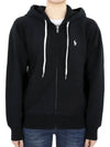 Embroidered Logo Zip Up Hoodie Black - POLO RALPH LAUREN - BALAAN 2