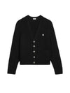 Triomphe Embroidered Cable Knit Cashmere Cardigan Black - CELINE - BALAAN 2