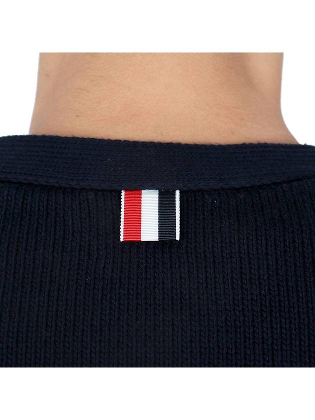 RWB Striped Intarsia Cotton Cardigan Navy - THOM BROWNE - BALAAN 11