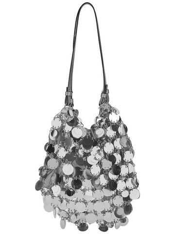 Metallic Sequin Shoulder Bag With Two Shoulder Straps In Tech Fabric Woman - PACO RABANNE - BALAAN 1