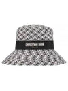 D-Bobby Houndstooth Large Straw Bucket Hat White Black - DIOR - BALAAN 2