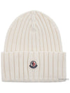 Women s Logo Patch Wool Beanie Hat 3B00036 A9327 030 - MONCLER - BALAAN 10