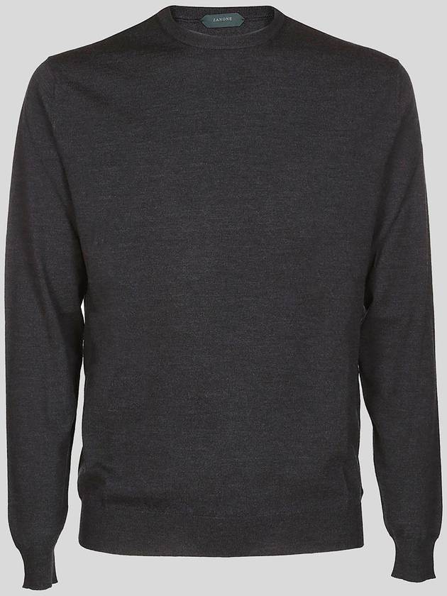 Zanone Dark Grey Wool Sweater - ZANONE - BALAAN 1