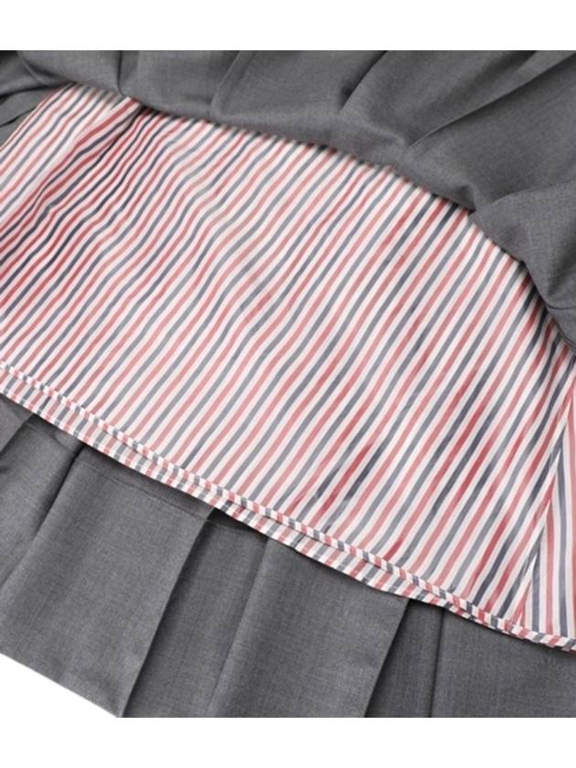 Super 120S Twill Below Knee Pleated Skirt Medium Grey - THOM BROWNE - BALAAN 6