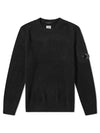 Crew Neck Wool Knit Top Black - CP COMPANY - BALAAN 1