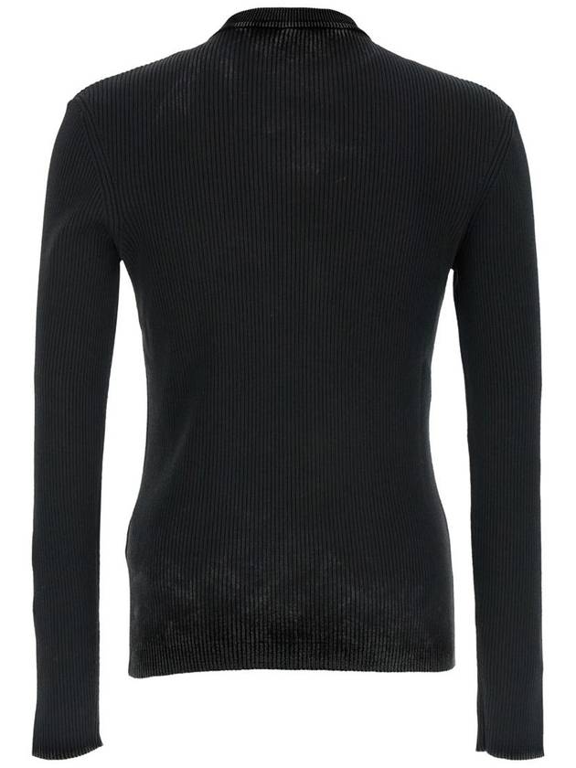 K Darin Logo Detail Knit Top Black - DIESEL - BALAAN 3