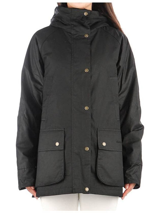 Arley Wax Hooded Jacket Black - BARBOUR - BALAAN 2