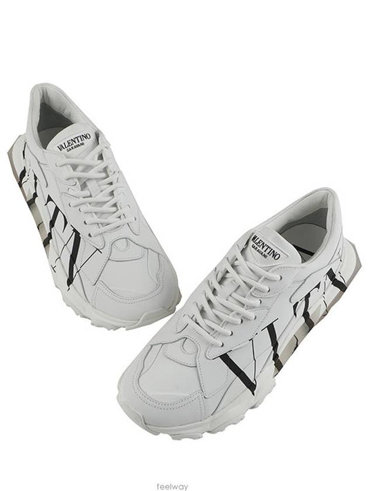 Men's Calfskin VLTN Logo Bounce Low Top Sneakers White - VALENTINO - BALAAN 2