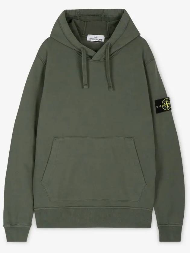 Logo Patch Drawstring Hoodie Dark Green - STONE ISLAND - BALAAN 3