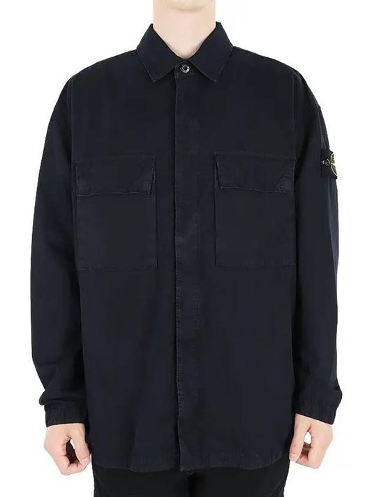 Old Treatment Over Long Sleeve Shirt Navy - STONE ISLAND - BALAAN 2