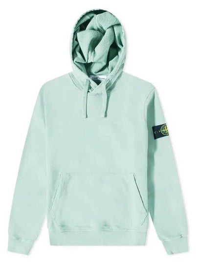 Wappen Patch Cotton Fleece Hoodie Aqua - STONE ISLAND - BALAAN 2