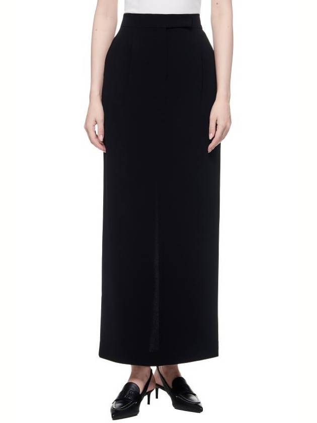 Lemma Long Triacetate A-Line Skirt Black - MAX MARA - BALAAN 2