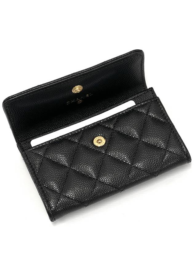 Gold Hardware CC Logo Calfskin Flap Half Wallet Black - CHANEL - BALAAN 6