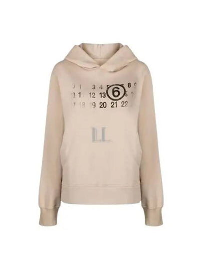 Woman's Logo Print Hoodie Top Beige - MAISON MARGIELA - BALAAN 2