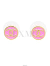 Pink Gold Coco Button Round Circle Earrings ABC830 Coin CC - CHANEL - BALAAN 1