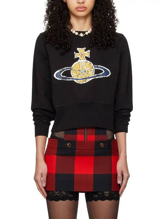 Logo Print Cotton Sweatshirt Black - VIVIENNE WESTWOOD - BALAAN 2