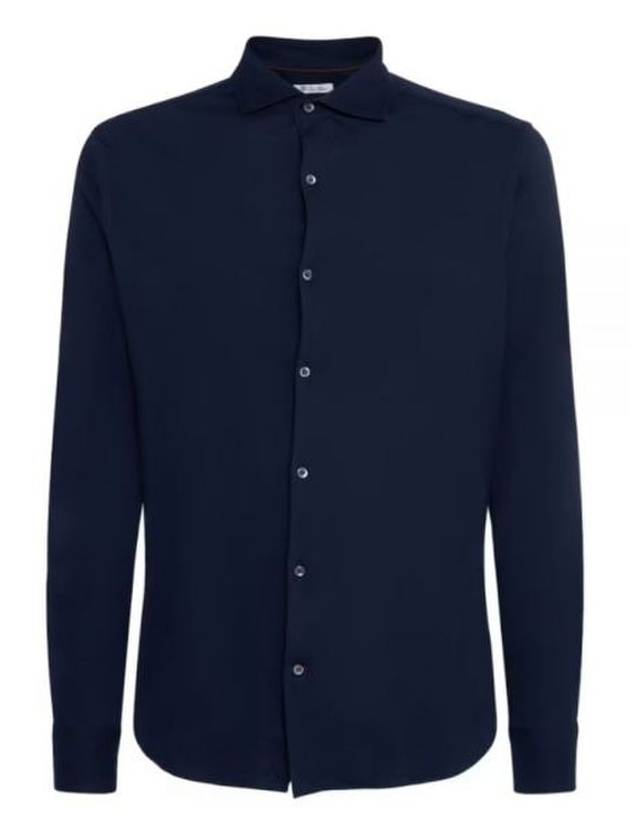 Andrew Cashmere Silk Long Sleeve Shirt Navy - LORO PIANA - BALAAN 2