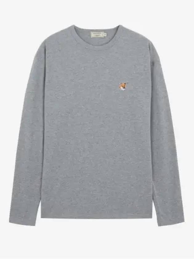 Fox Head Patch Regular Long Sleeve T-Shirt Grey Melange - MAISON KITSUNE - BALAAN 2